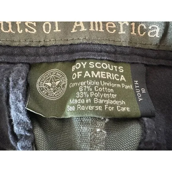 Boy Scouts Of America Youth Shorts Cotton Polyester Green Size 10 - Picture 2 of 3